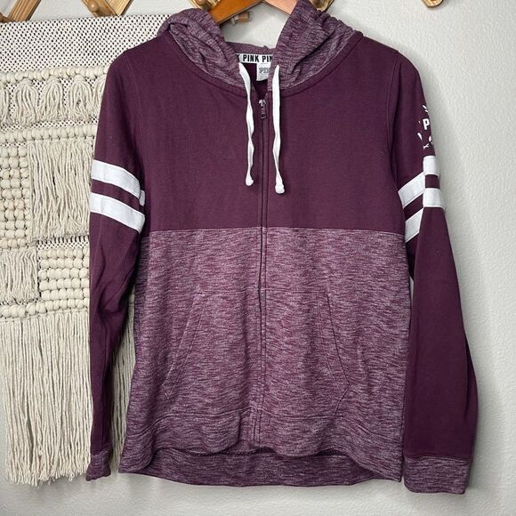 Victoria’s Secret PINK Maroon Zip-Up Hoodie - Picture 1 of 6